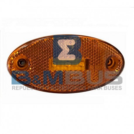 FARO LATERAL AMBAR OVALADO CON 3 LED